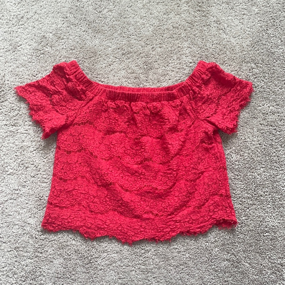 Lace off the shoulder top
